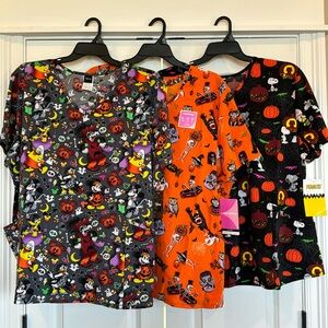 Lot of 3 women's Halloween scrub tops size 3XL , NWT